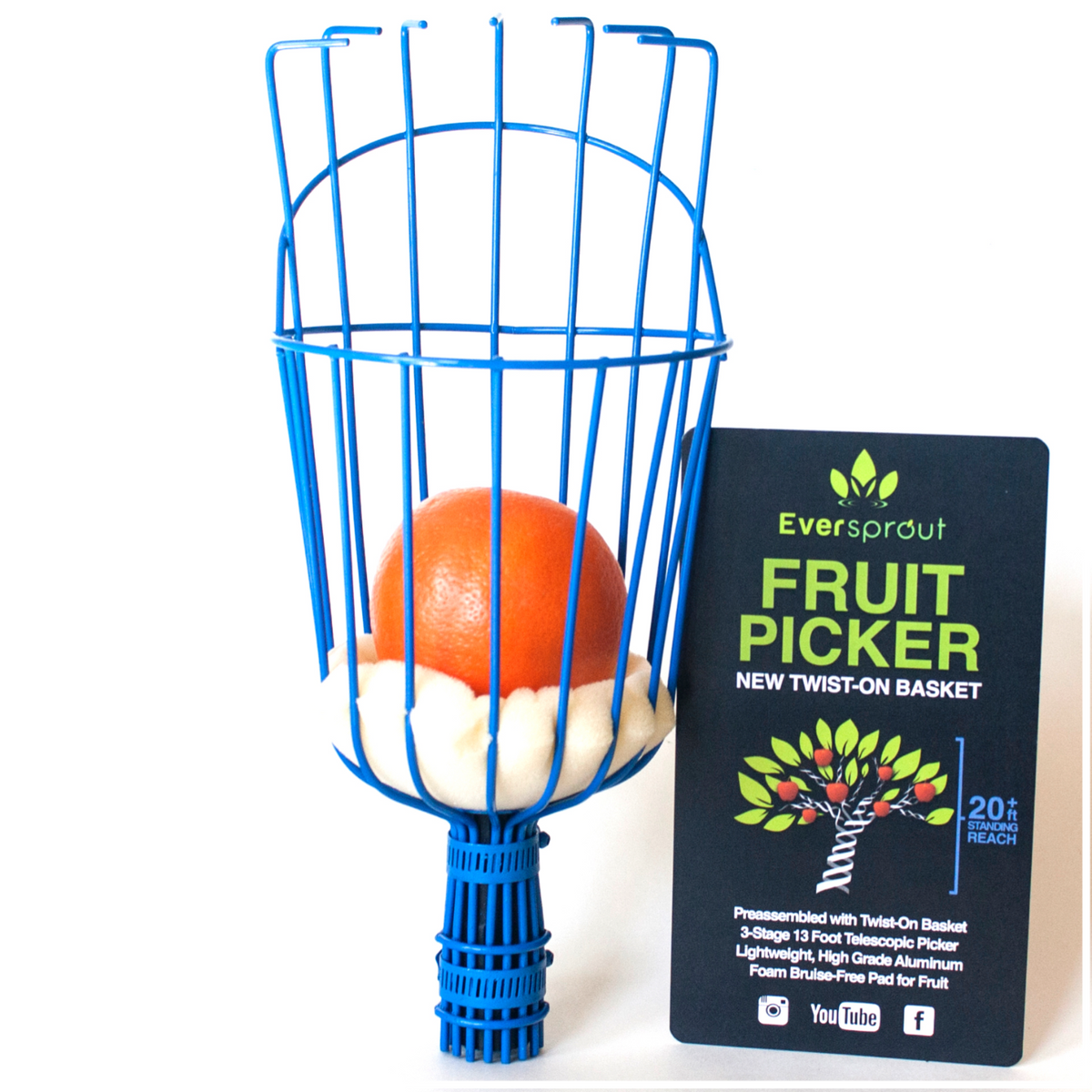 Fruit Picker + 12' Extension Pole