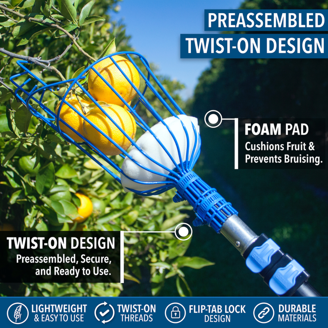 Fruit Picker + 12' Extension Pole