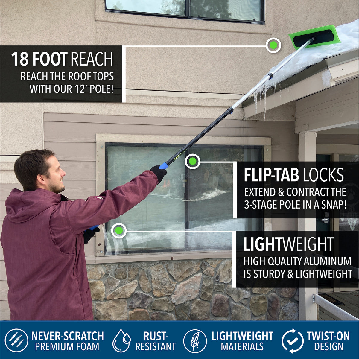 SnowBuster + 12' Extension Pole