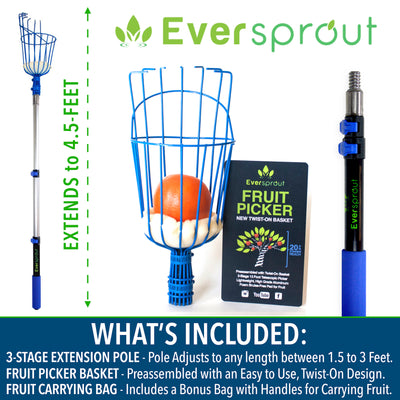 Fruit Picker + 3' Extension Pole