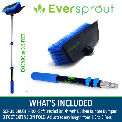 Scrub Brush + 3' Extension Pole