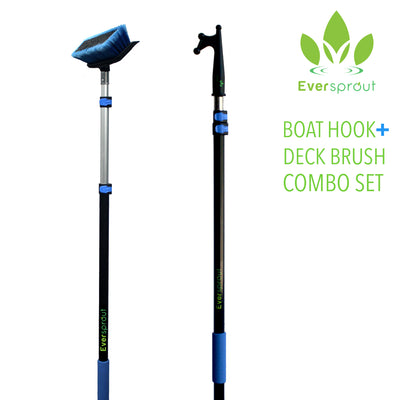 Boat Hook Deck Brush Combo + 12' Extension Pole