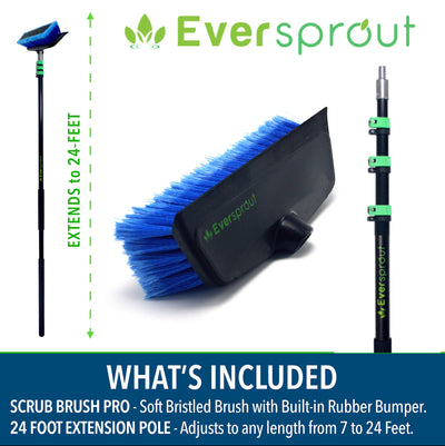 Scrub Brush + 24' Extension Pole