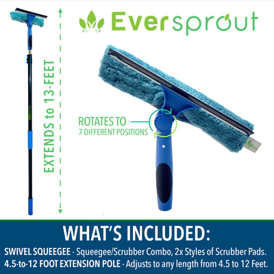 Swivel Squeegee + 12' Extension Pole