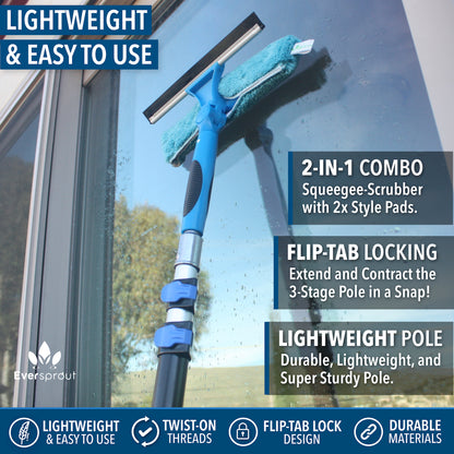 Swivel Squeegee + 3' Extension Pole