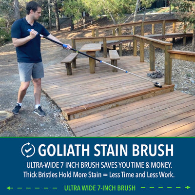Goliath Stain Brush + 12' Extension Pole