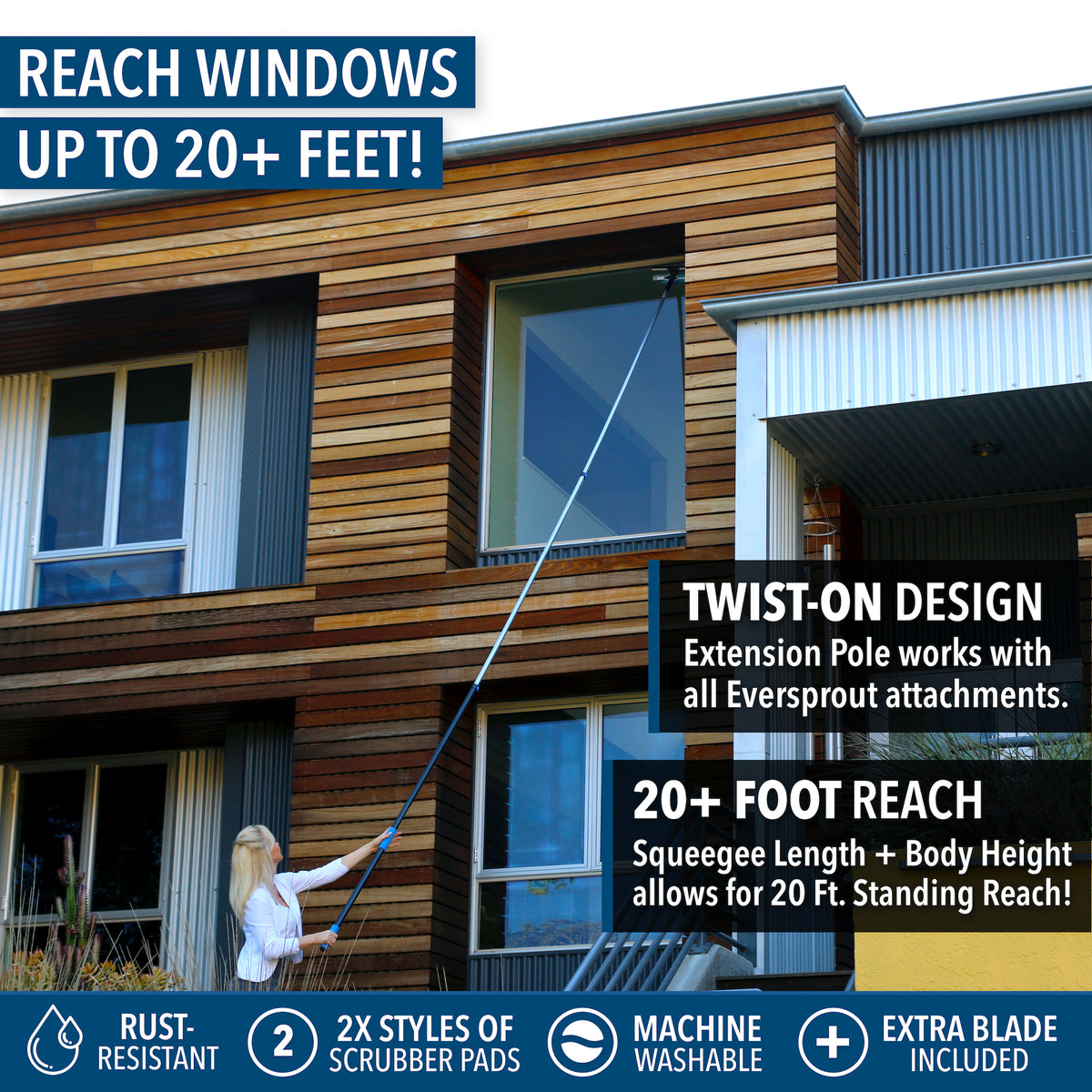 Swivel Squeegee + 12' Extension Pole