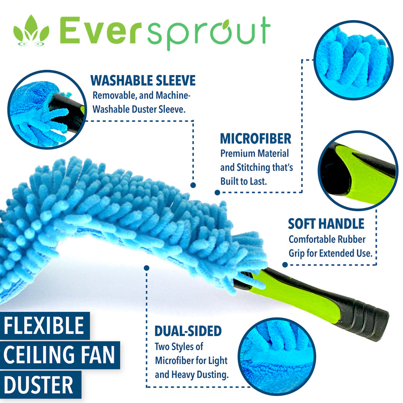 Flexible Ceiling Fan Duster + 3&